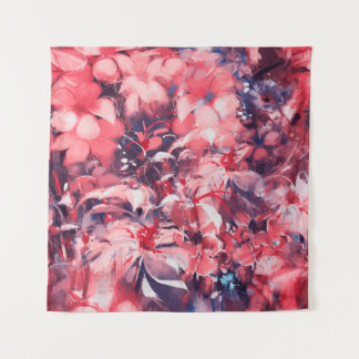 Tapiz seamless abstract flowers, oil painting style, ill