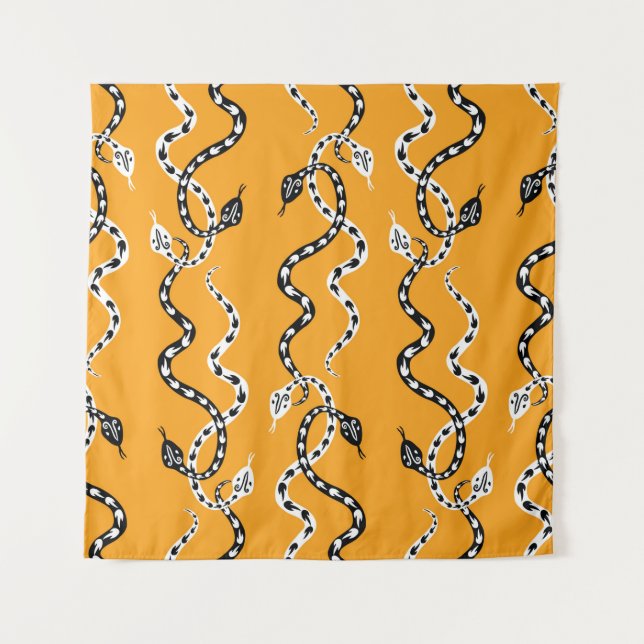 Tapiz Seamless background of creeping decorative snakes (Anverso)