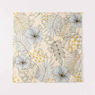 Tapiz Seamless background with plants,leaves and flowers