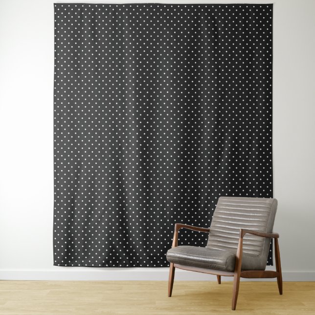 Tapiz Seamless black and white polka dot pattern  (In situ)