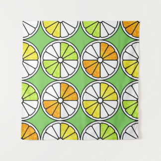 Tapiz Seamless fruit pattern. Painted illustration. Oran