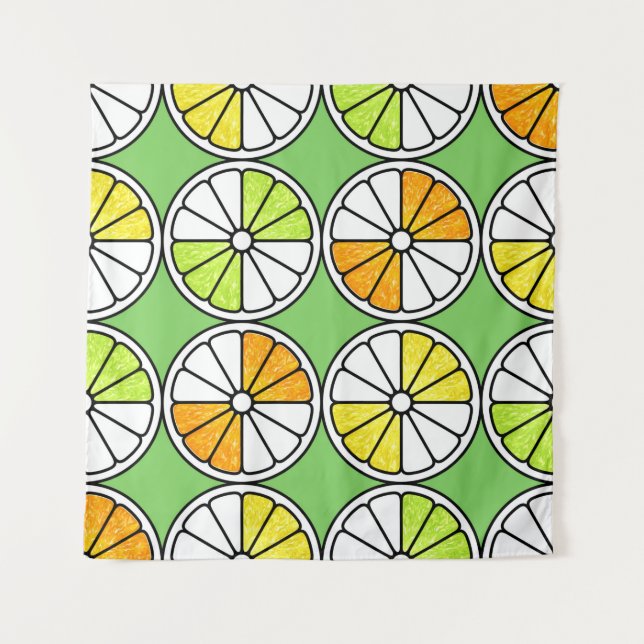 Tapiz Seamless fruit pattern. Painted illustration. Oran (Anverso)