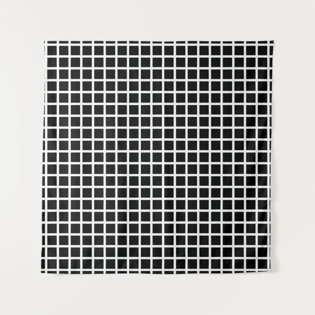Tapiz Seamless geometric pattern. Black square on white  (Anverso)