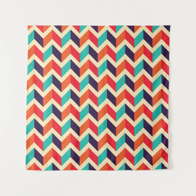 Tapiz Seamless geometric pattern with zigzags background (Anverso)