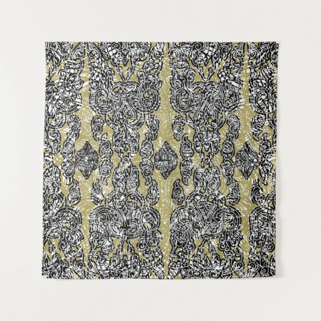 Tapiz  seamless grunge Cambodian floral patternethnic,ab (Anverso)