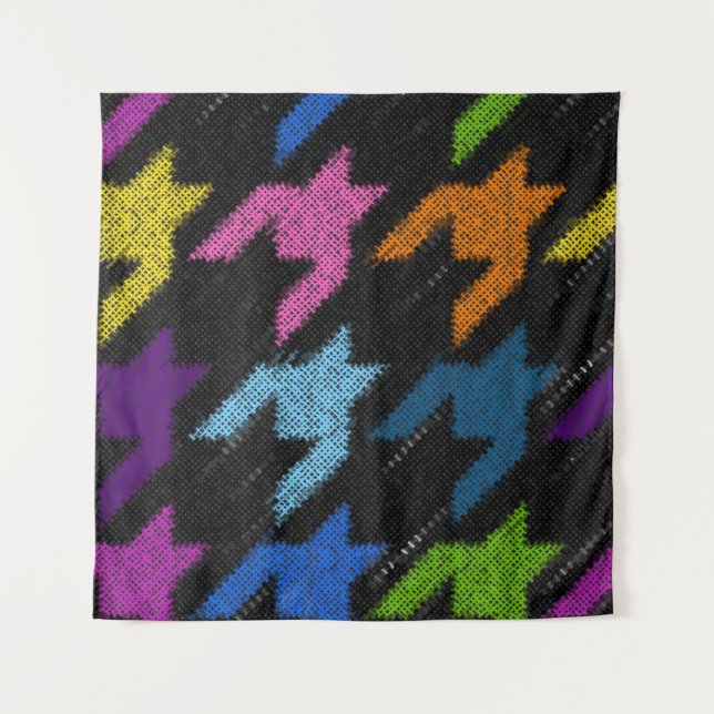 Tapiz Seamless Hounds-tooth pattern. Imitation of a text (Anverso)