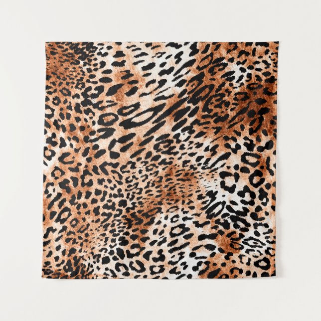 Tapiz Seamless leopard pattern, african animal print (Anverso)