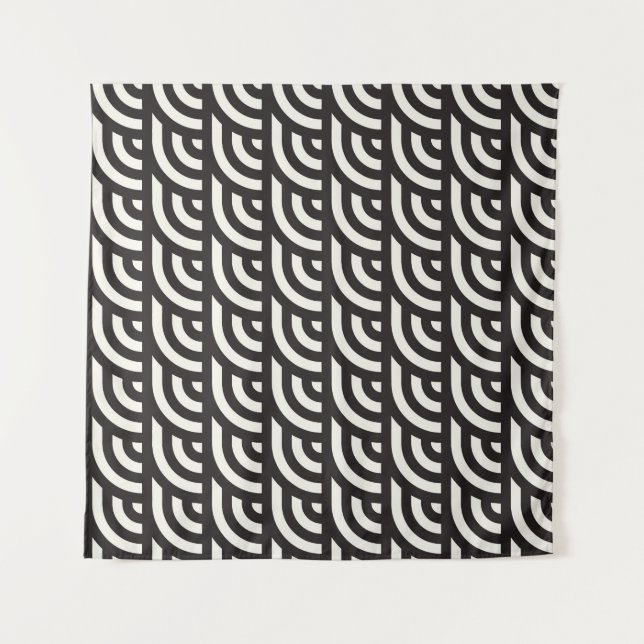 Tapiz Seamless monochrome geometric pattern. Abstract st (Anverso)