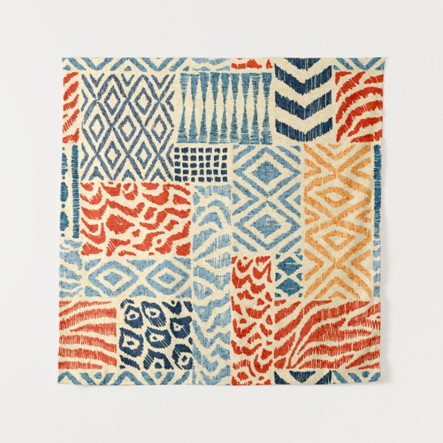 Tapiz Seamless patchwork pattern. A collection of hand-d (Anverso)