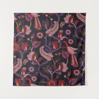 Tapiz Seamless pattern with fantasy flowers, natural wal