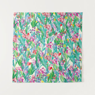 Tapiz Seamless pattern with flowers, plant background. A