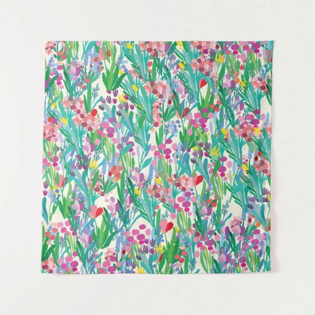 Tapiz Seamless pattern with flowers, plant background. A (Anverso)