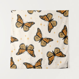 Tapiz Seamless pattern with monarch butterflies. Contemp