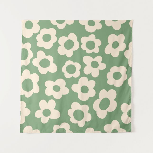 Tapiz Seamless pattern with vintage vintage groovy flowe (Anverso)