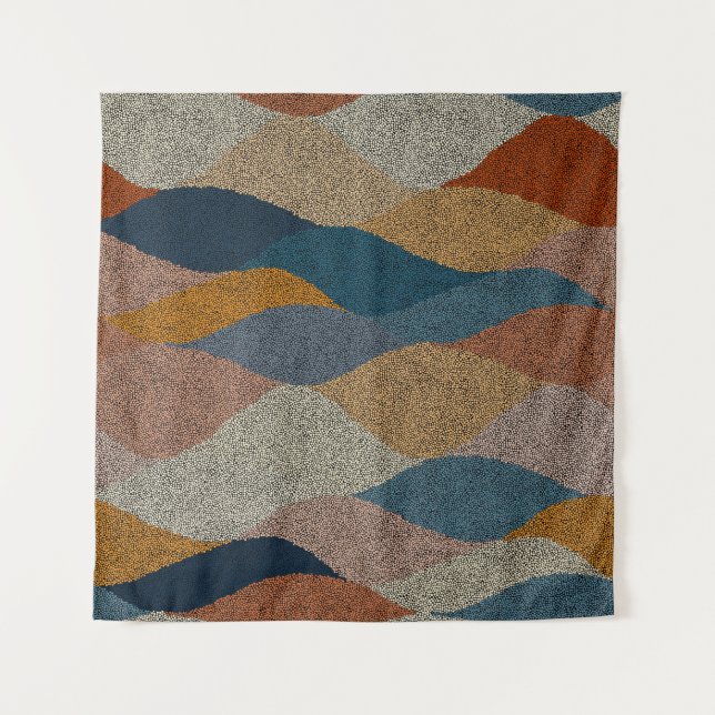 Tapiz Seamless wavy pattern. Complicated hand-drawn orna (Anverso)