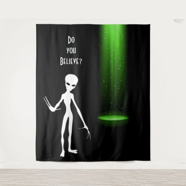 Tapiz Secuestro de extranjeros de OVNI 👽 ¿Crees? (Anverso)