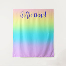 Tapiz Selfie Boda de gradiente de arcoiris pastel grandi