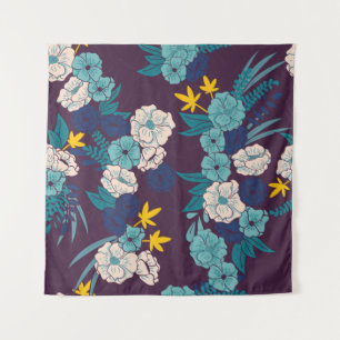 Tapiz Selva floral con serpientes sin soldadura, trópico