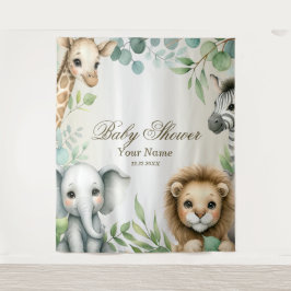 Tapiz Selva tropical Safari animales Fiestas de hojas ve