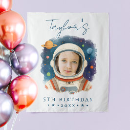 Tapiz Sencillo divertido astronauta azul blanco foto acu