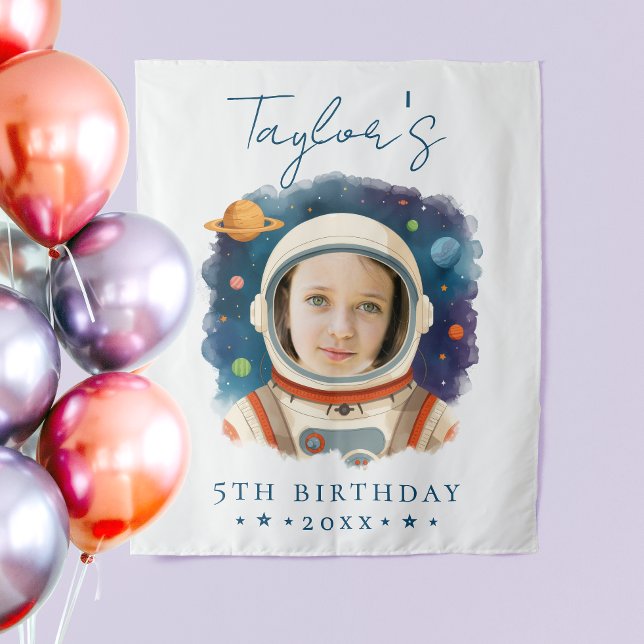 Tapiz Sencillo divertido astronauta azul blanco foto acu (Subido por el creador)