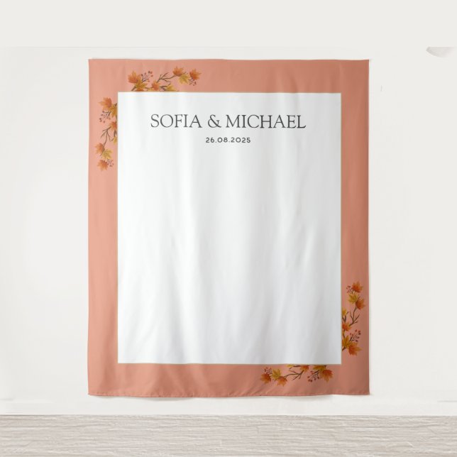 Tapiz Sencillo fondo de la caja de fotos Boda rosa de ot (Anverso)