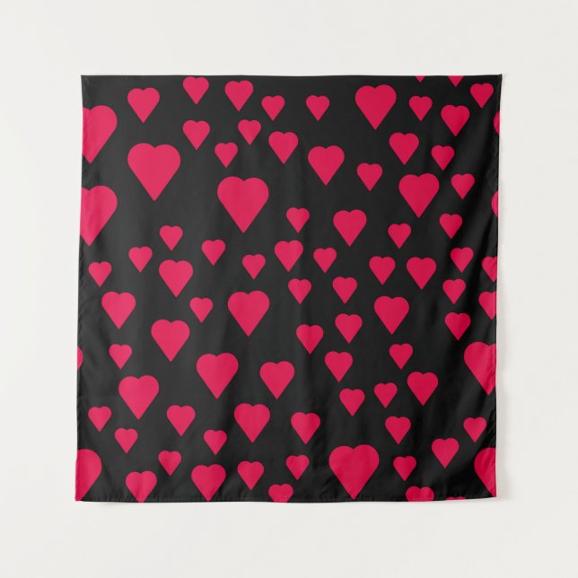Tapiz Sencillo patrón sin fisuras de corazones. Día de S (Anverso)