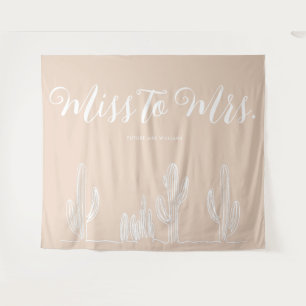 Tapiz Señorita a Sra Moderna Boho Cactus Crema Despedida