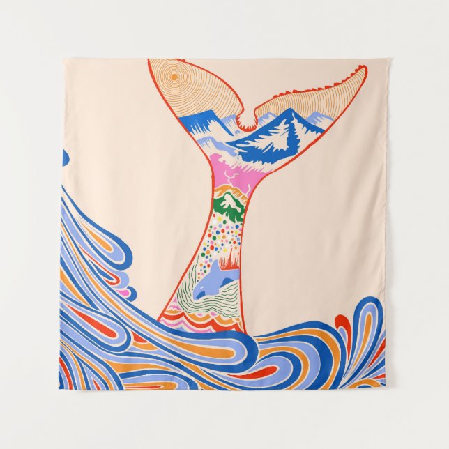 Tapiz Sensación de azul, tonos azules (Anverso)