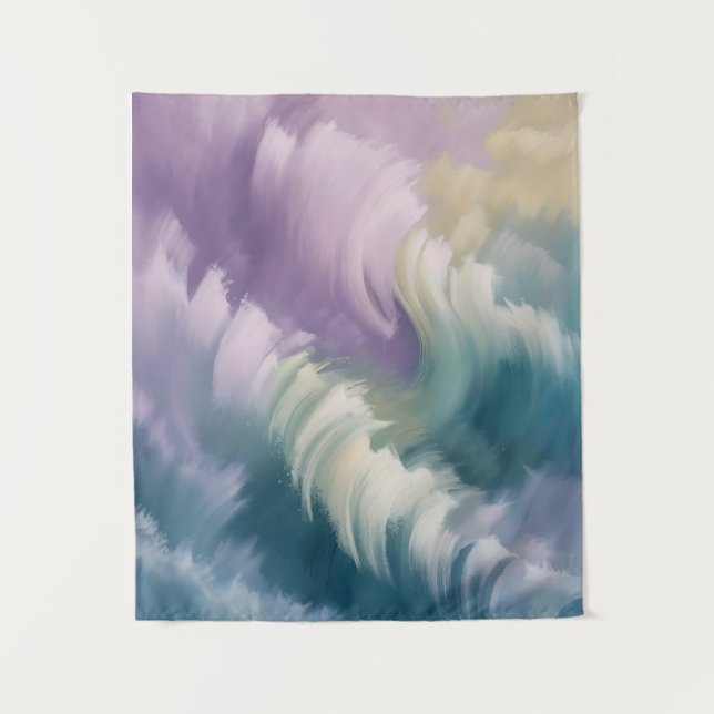 Tapiz Serene Pastel Resumen Wave Dreamy Art (Anverso)