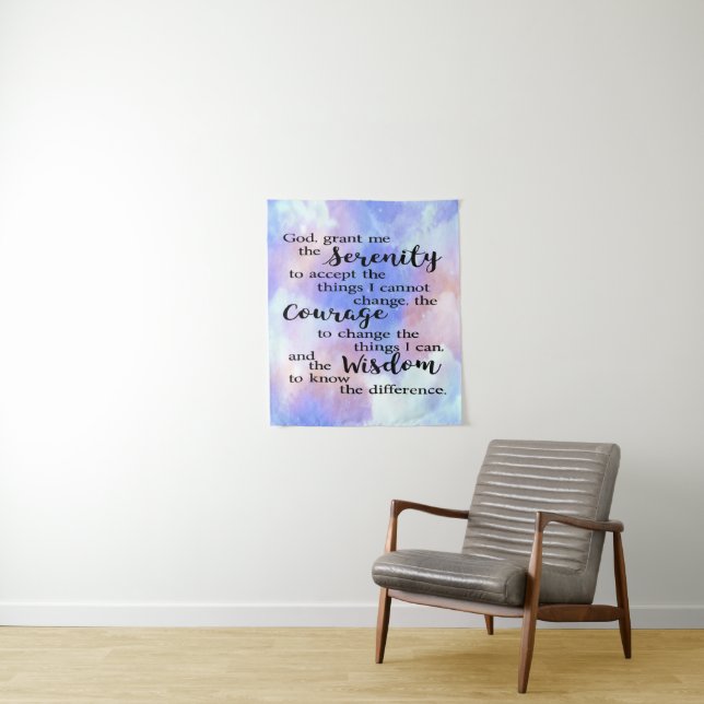 Tapiz Serenity Prayer Watercolor Tapestry (In situ)