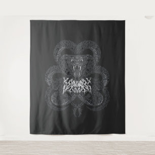 Tapiz Serpiente blanca Art Déco Gráfico de cobra ornam