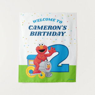 Tapiz Sesame Street Elmo Chugga Chugga Dos Dos Cumpleaño