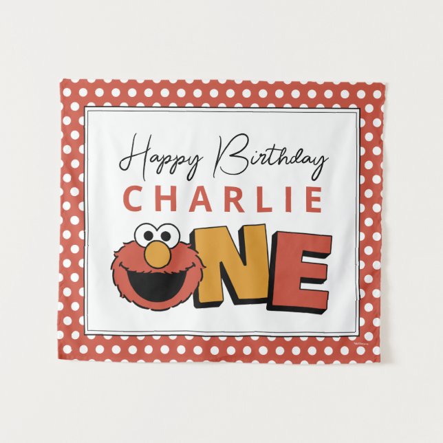 Tapiz Sesame Street | Elmo - Primer Cumpleaños (Anverso (horizontal))