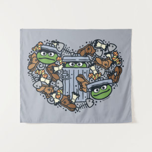 Tapiz Sésamo Oscar el Corazón de Doodle de Grouch