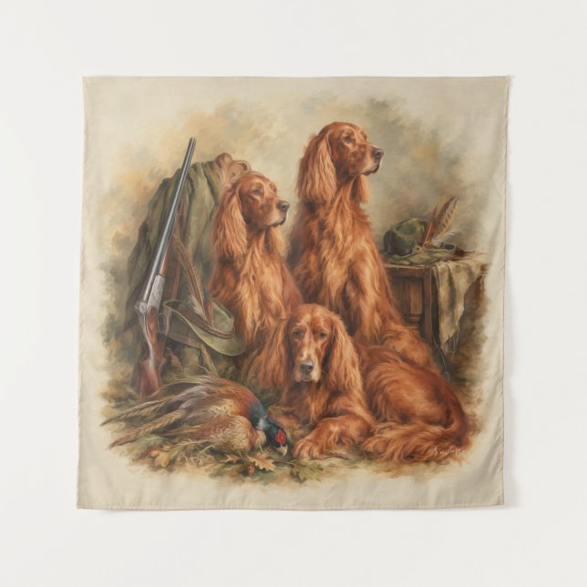 Tapiz Setter Irlandés ,Arte  (Anverso)