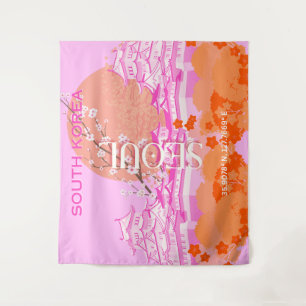 Tapiz Seúl Corea del Sur Viaja arte, rosa