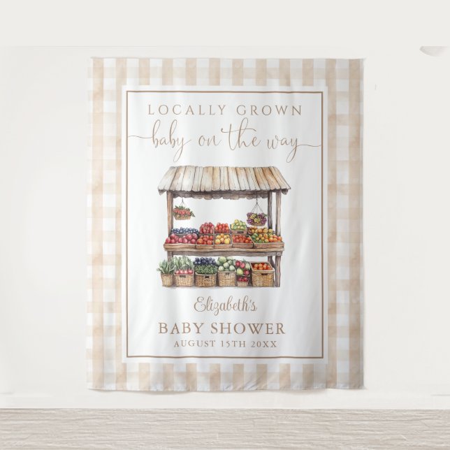 Tapiz Sexo de base de Baby Shower Neutral de crecimiento (Anverso)