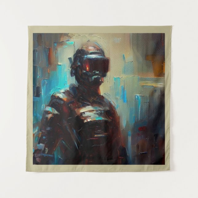 Tapiz SF - Ciberpunk Hero 1 (Anverso)