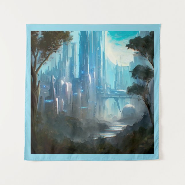 Tapiz SF - Ciudad Sobre El Planeta Forestal 2 (Anverso)