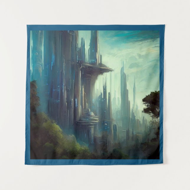 Tapiz SF - Ciudad Sobre El Planeta Forestal 3 (Anverso)