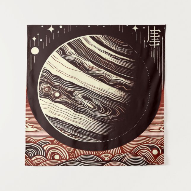 Tapiz SF Jupiter Grabado en Madera 2 (Anverso)