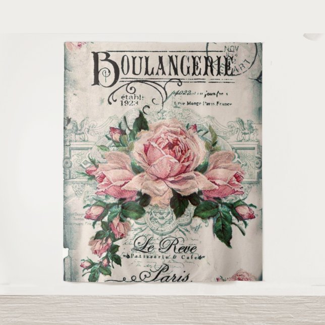 Tapiz shabby chic, desoupage, victoriano, moda francesa, (Anverso)