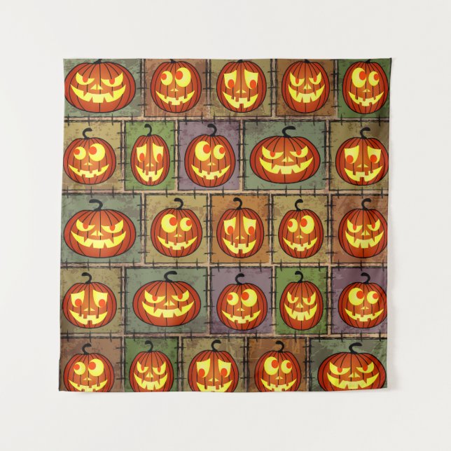 Tapiz Shabby Halloween, fondo vintage. (Anverso)