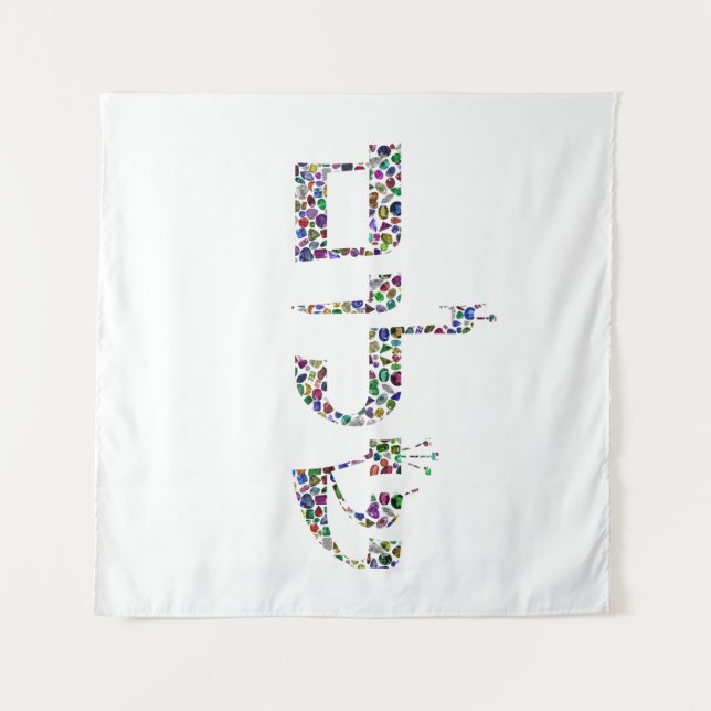 Tapiz Shalom hecho con piedras preciosas en todos los co (Anverso (horizontal))