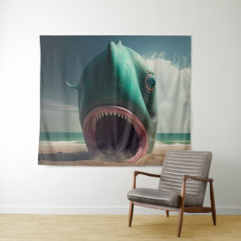 Tapiz Shark sculpture on the beach