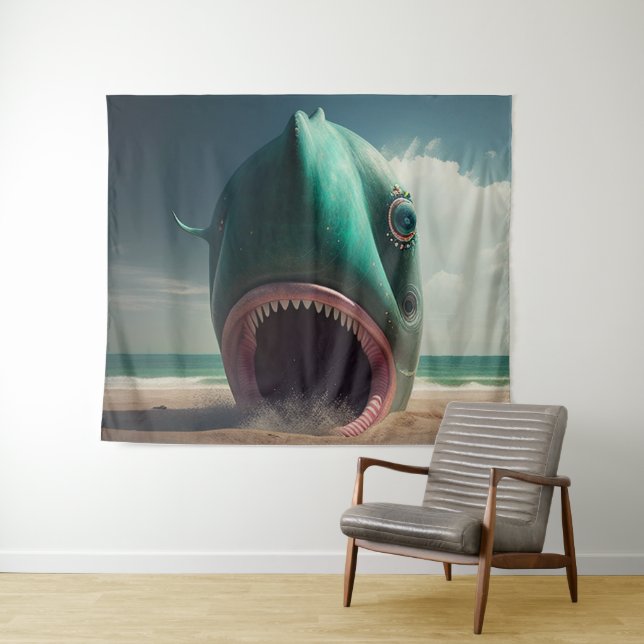 Tapiz Shark sculpture on the beach (In situ (horizontal))