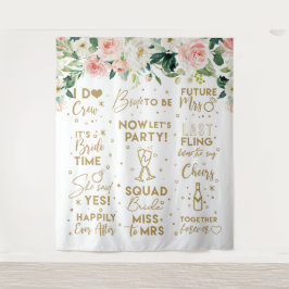 Tapiz She said yes Floral Blush Bridal Banner