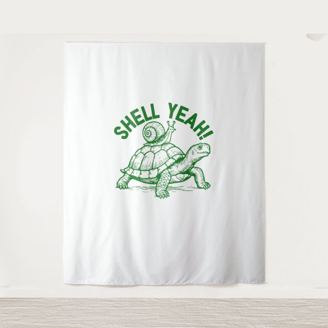 Tapiz Shell Yeah Turtle Snowden (Anverso)