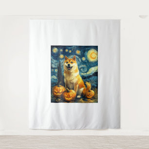 Tapiz Shiba Inu Perro Lindo Halloween Jack O Lantern Cal